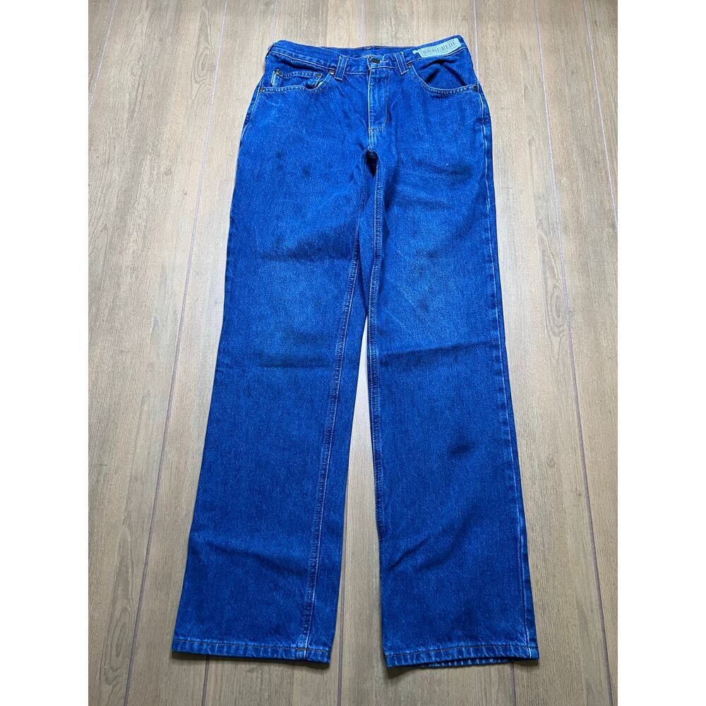 Vintage Carhartt Jeans Mens 30x32 Blue Denim Utility Work Pants Relax Distress